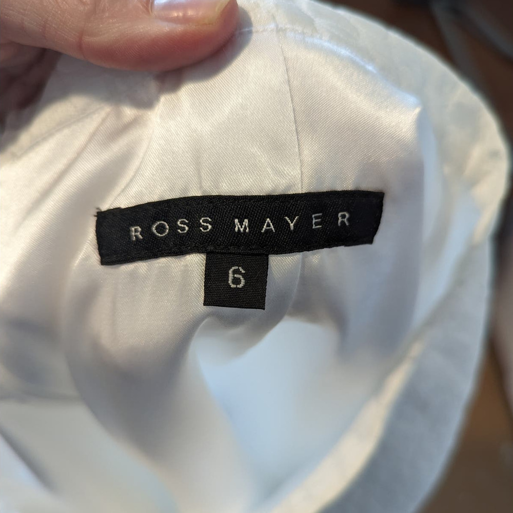 Ross Mayer Embossed White Pencil Skirt - Picture 7 of 8